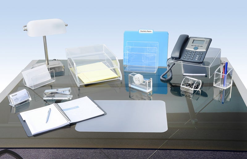 Kantek Clear Acrylic File Sorter  3 Section Desk Collator  8"" x 6.5"" x 7.6""  Non-Skid Feet  Office Organizer  Desk Accessory - Image 5